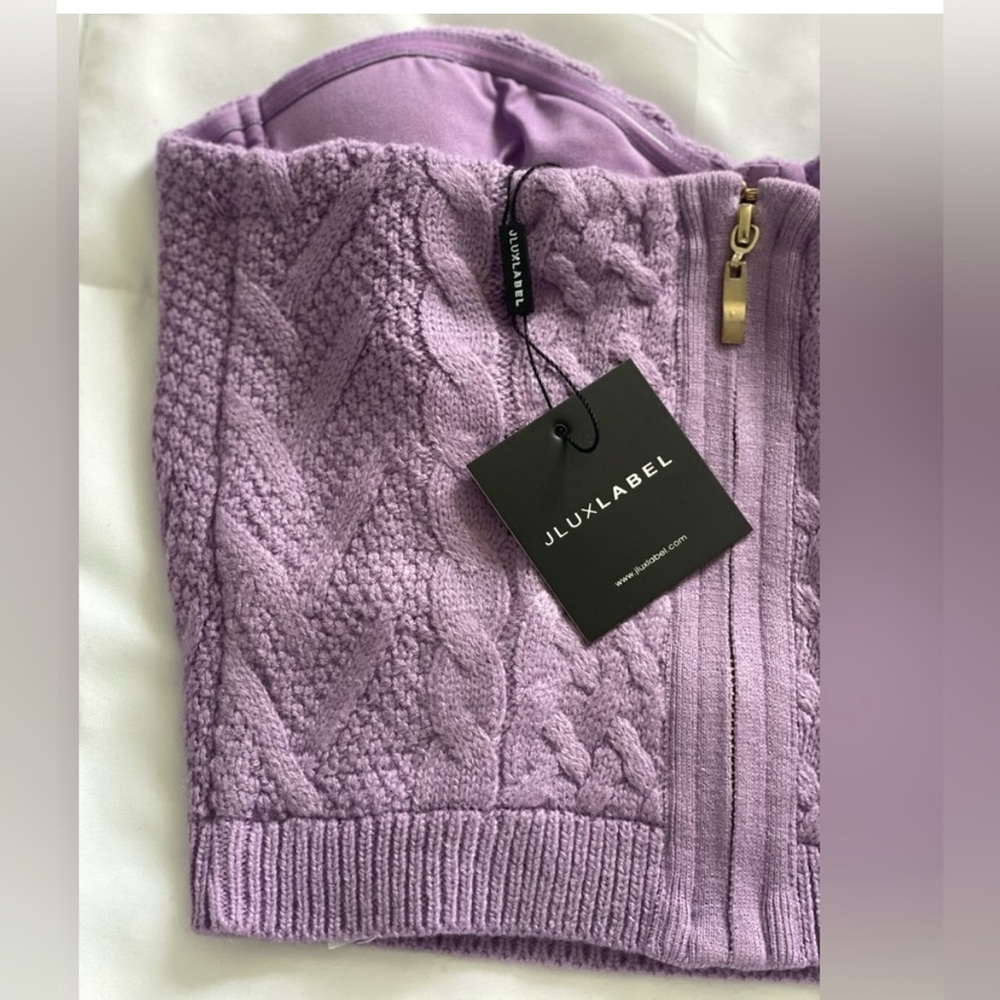 Brand new with tags JLUXLABEL Lavender knit pants + corset top - Picture 8 of 12